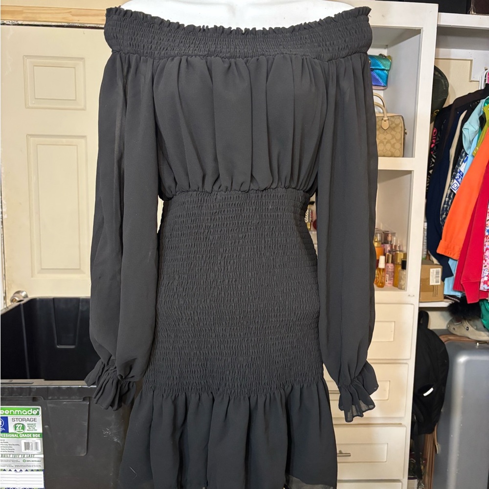 Elegant Black Off-Shoulder Dress